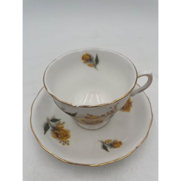 Vintage Royal Vale Bone China Yellow Rose Tea Cup & Saucer Set English Floral - Picture 4 of 5